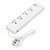White Multifunctional Power Strip High Electrical Conductivity 2 USB Ports Outlet Strip  110‑265V 3000W