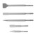 5Pcs Electric Hammer Chisel Bit Set Robust Practical Pointed Flat Chisel Round Shank Hammer Drill Bit Kit