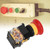 3PCs Push Switch Emergency Button Industrial Accessory Engineering Plastic 440V 10A 22mm