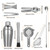 Portable Bartender Kit, 9-Piece Stainless Steel Cocktail Shaker Set with Leather Bag, Drink Mixer Set, Professional Bar Tools for Drink Mixing, Home, Bar, Parties