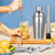Portable Bartender Kit, 9-Piece Stainless Steel Cocktail Shaker Set with Leather Bag, Drink Mixer Set, Professional Bar Tools for Drink Mixing, Home, Bar, Parties