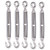 5Pcs Turnbuckle Hook and Eye Wire Rope Tension 304 Stainless Steel Shade Sail HardwareM10