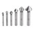 6pcs High Speed Steel Round Shank 3-Flute Countersink Cutter Bits Chamfering Tool