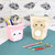 Cartoon Stand Pencil Holder Telescopic Cute Cat Pencil Case Canvas Stationery Makeup Bag for Boys Girls Students