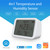 Tuya WiFi Temperature Humidity Light Detection Alarm Clock 4 In 1 Intelligent Sensors Home Household Desk Bedroom Living Room Temerature Humidity Sensors Time Date Display Mobilephone APP Remote Checking