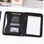 Portable Professional Business Portfolio Padfolio Folder Document Case Organizer A5 PU Leather Zippered Closure with Calculator Card Holder Memo Note Writing Pad