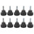 10Pcs Thumbscrew Grip Round Head Knurled Knob Clamping Bolt Lathe Hand Twist Nut Black M6x25x20