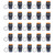 25Pcs Button Switch Momentary Self Locking 8 Pin 16mm Round with Light 12V for ControlYellow