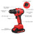 21V Brushless Lithium Drill Set 3/8in Chuck Heavy Duty Electric Drill Power Screwdriver with  Bits Sleeves Extension Shaft, LED Work Light 2-variable Speed 25+1 Torque Adjustment 80N.m