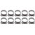 10Pcs Hose Clamp 201 Stainless Steel Reinforced Full Core Appearance Galvanized Pipe Clamps for Automotive Industrial52-55mm