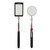 2Pcs Telescoping Inspection Mirror Set LED Lighted Flexible Retractable Pickup Tools Round Square
