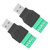2Pcs USB Male Plug to 5 Pin Screw Terminal Adapter Connetor