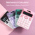 Mechanical Calculator 12 Digit Large Solar Power and LCD Display Big Button Cute Candy Colored Calculator Suitable for Office School Home for Kids Students Accountant - Pink