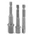 3pcs 1/4" Hex Shank to 1/4" 3/8" 1/2" Square Adapter for Power Drill Socket Wrench