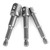 3pcs 1/4" Hex Shank to 1/4" 3/8" 1/2" Square Adapter for Power Drill Socket Wrench