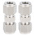 2Pcs 316 Stainless Steel Compression Fitting Straight DoubleFerrule Tube Adapter(Ф10 )