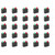 100Pcs LED Plastic Holder DualHole Black Square 90 Degree Curved Base with Red Green Light 3mm