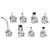 8PCS Hot Air Gun Nozzle Zinc Alloy Desoldering Nozzle Assortment Soldering Station Repair Tool