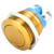Metal Button Switch Stainless Steel 16mm Flat Round Head Waterproof SelfReset Power 220V(Yellow )