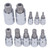10 Pcs Triple Square Spline Bit Socket M4 To M18 1/4in 3/8in 1/2in Drive CR V Bit Socket Set with Storage Box