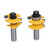 2Pcs 1/2in Shank Router Bit Woodworking Cabinet Door Carbon Steel Milling Cutter with Gaskets