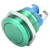 Metal Button Switch Stainless Steel 16mm Flat Round Head Waterproof SelfReset Power 220V(Green )