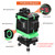 Mini Multifunctional 12 Lines Green Light Laser Level 3° Self-leveling Machine USB Rechargeable Lithium Battery Leveling Tool 3 Colors Optional