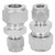 2pcs Compression Tube Fitting Adapter Stainless Steel Double Ferrule Joint Connector Straight(Ф8-Ф14 )