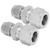 2pcs Compression Tube Fitting Adapter Stainless Steel Double Ferrule Joint Connector Straight(Ф8-Ф14 )
