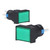 25Pcs Momentary Push Button Switch Self Locking Rectangle with Light 12V BEMLA1611DSJ 16mm(Green )