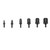 6Pcs Swaging Tool Drill Bit Set Hex Triangular Handle Manual Copper Pipe Flaring Tool HVAC Repairing Set