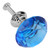 1PCS 30mm Diamond Shape Crystal Glass Pull Handle Cabinet Drawer Cupboard Door Knob (Blue)