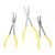 3 Pcs Mechanical Pliers 11in Long 45° 90° Bending Tip Straight Tip Long Nose Carbon Steel Pliers Kit