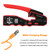 RJ45 Crimp Tool Kit All in One Pass Through Crimping Tool for Cat5e Cat6 Cat6a Pass Through Connector with 100Pcs Connectors 100Pcs Covers Network Cable Pliers Tester Blades