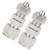 2Pcs Ferrule Compression Fitting Bulkhead Connector 2‑Touch Straight 304 Stainless SteelФ12x8