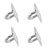 4Pcs 304 Stainless Steel Eye Plate Ceiling Wall Mount Hanging Hardware with Enclosed Hook