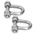 2Pcs D Ring Anchor Shackle Screw Pin 304 Stainless Steel with Insurance Hardware M10