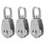 10Pcs Single Pulley Block Crane Stainless Steel Wire Rope Lifting Hook Hanging Towing WheelM15