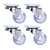 4 Pcs Swivel Caster Heavy Duty Stainless Steel Transparent PU Industrial Wheel Plate Castors