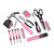 39 Pcs Household Tool Kit Pink Portable Hand Toolbox Hammer Screwdriver Wrench Repair Maintenance Tool Set for Girl