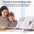 Desktop Book Stand for Reading with 360° Rotating Base & Page Clips Foldable and Angle Adjustable for Cooking Book Holder Textbook Recipe Magazine Document Storybook Tablet Pad