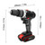 21V Multifunctional Impact Electric Cordless Drill High-power Lithium Battery Wireless Rechargeable Hand Drills Brush Motor Home DIY Electric Power Tools