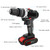 21V Multifunctional Impact Electric Cordless Drill High-power Lithium Battery Wireless Rechargeable Hand Drills Brush Motor Home DIY Electric Power Tools