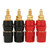 4 Pcs Black and Red Audio Speaker Binding Post For Banana Jack Adapter Connector