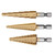 3Pcs Step Drill Bit Imperial HSS Ti Coated Grooved Hex Shank Tool with Cloth Bag British System
