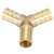 Brass Y 3-Way Hose Barbed Connector Joiner Fitting Air Water Gas OD (12mm,2pcs)