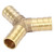 Brass Y 3-Way Hose Barbed Connector Joiner Fitting Air Water Gas OD (12mm,2pcs)