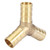 Brass Y 3-Way Hose Barbed Connector Joiner Fitting Air Water Gas OD (12mm,2pcs)