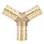 Brass Y 3-Way Hose Barbed Connector Joiner Fitting Air Water Gas OD (12mm,2pcs)