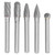 5Pcs Rotary File Bit 2 Pattern Woodworking Grinding Head Drill Set Tungsten Steel Carbide 6x8mm